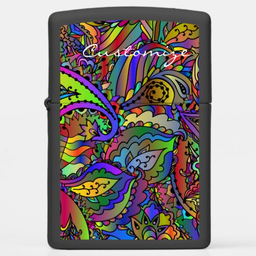 Hippie Groovy Psychedelic Design Thunder_Cove Zippo Lighter