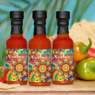 Hippie Groovy Techno Psychedelic Thunder_Cove Hot Sauces