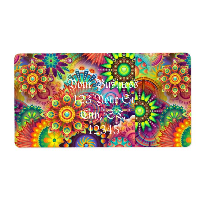 Hippie Groovy Techno Psychedelic Thunder_Cove Label (Front)