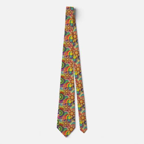 Hippie Groovy Techno Psychedelic Thunder_Cove Neck Tie