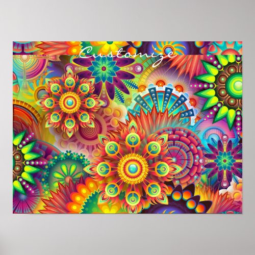 Hippie Groovy Techno Psychedelic Thunder_Cove Poster