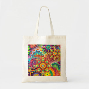 Hippie Groovy Techno Psychedelic Thunder_Cove Tote Bag