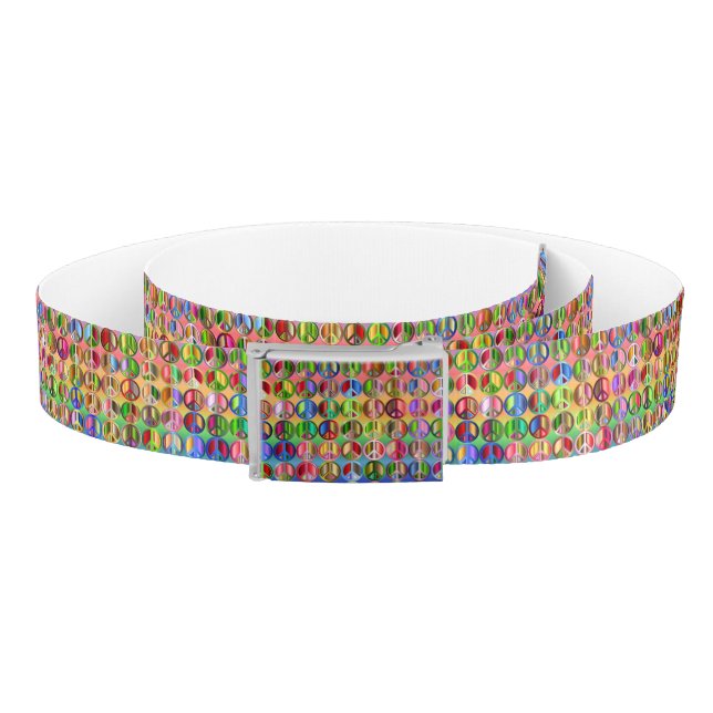 hippie groovyThunder_Cove diagonal peace symbols Belt (Coil)