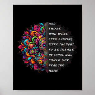 Hippie Guitar And Those Who Were Seen Dancing Peac Poster