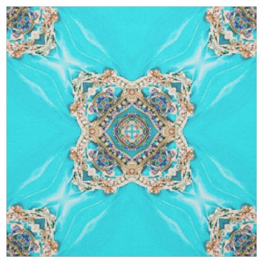 Hippie Gypsy Ethnic turquoise aqua blue bohemian Fabric