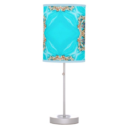 Hippie Gypsy Ethnic turquoise aqua blue bohemian Table Lamp (Front)