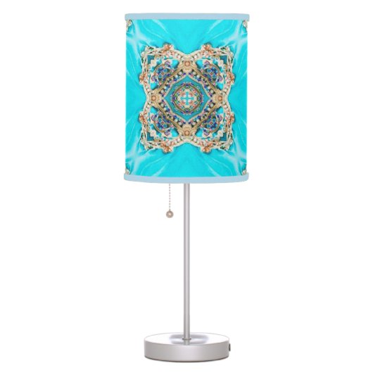 Hippie Gypsy Ethnic turquoise aqua blue bohemian Table Lamp (Right)