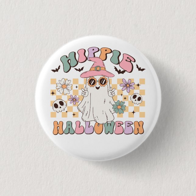 Hippie Halloween Button (Front)