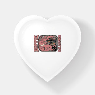 Hippie Halloween Cat Haunted House Vintage Design_ Paperweight