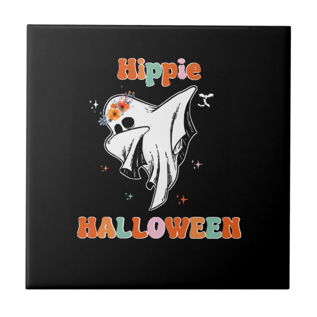 Hippie halloween ceramic tile (Front)