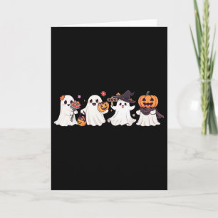 Hippie Halloween Cute Ghost Boo Spooky Season Pump Card