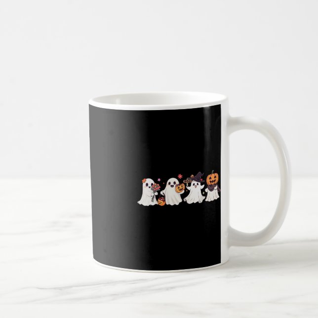 Hippie Halloween Cute Ghost Boo Spooky Season Pump Coffee Mug (Right)