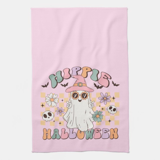 Hippie Halloween Kitchen Towel (Vertical)