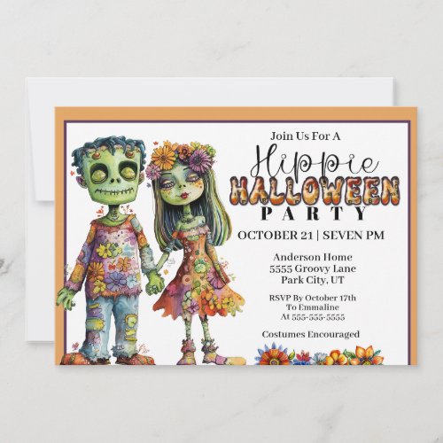 Hippie Halloween Party Invitation