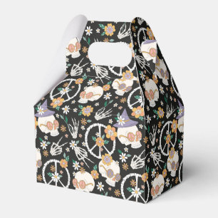 Hippie Halloween Skulls and Flowers Pattern Favor Boxes
