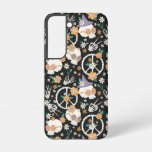 Hippie Halloween Skulls and Flowers Pattern Samsung Galaxy S22 Case