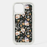 Hippie Halloween Skulls and Flowers Pattern iPhone 15 Case