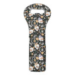 Hippie Halloween Skulls and Flowers Pattern Wine Bag