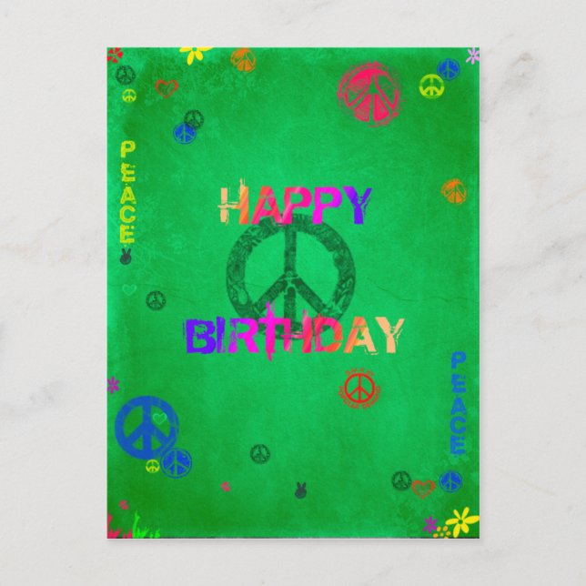 Hippie Happy Birthday Card (Front)