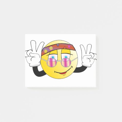 Hippie Happy Face with Peace Sign Post_it Notes
