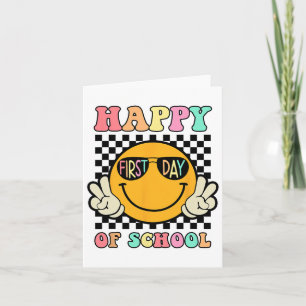 Hippie Happy First Day Of School For Teacher Kids Card