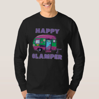 Hippie Happy Glamper Trailer Life T-Shirt