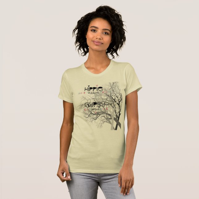 Hippie Heart Gypsy Soul Tree of Life T-Shirt (Front Full)
