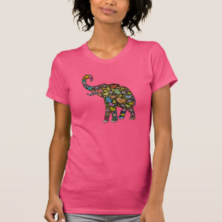 Hippie Heart Pattern Elephant T-Shirt