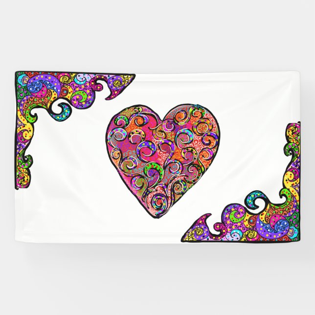 HIPPIE HEARTS DESIGN BANNER (Horizontal)
