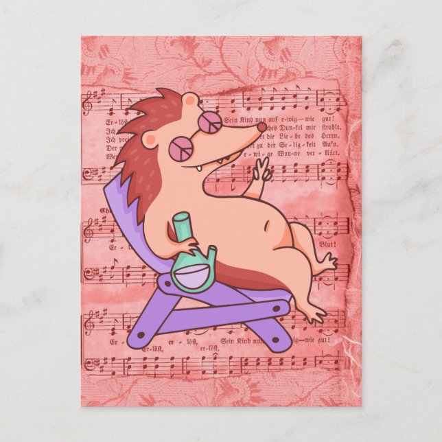 Hippie Hedgehog Postcard (Front)