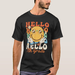 Hippie Hello 7th Grade Retro Groovy Back to Schoo T-Shirt