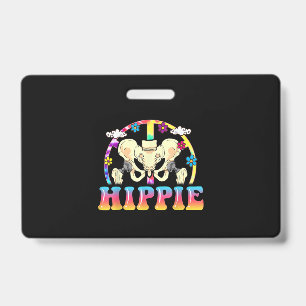 Hippie Hip Replacement Joint Surgery Funny Badge