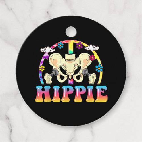 Hippie Hip Replacement Joint Surgery Funny Favor Tags