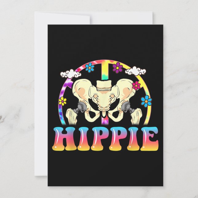 Hippie Hip Replacement Joint Surgery Funny Invitation (Front)