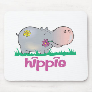hippie hippo mouse pad