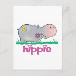 hippie hippo postcard