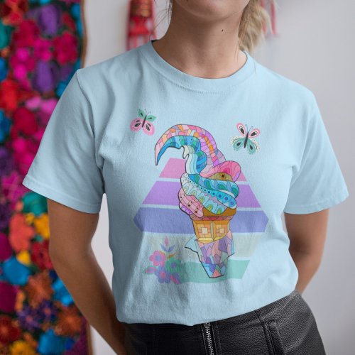 Hippie Ice Cream Cone T_Shirt
