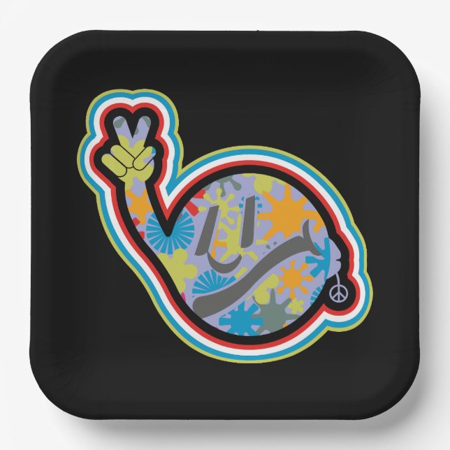 HIPPIE ICON lines ver 2023 BY MASANSER Paper Plates (Front)