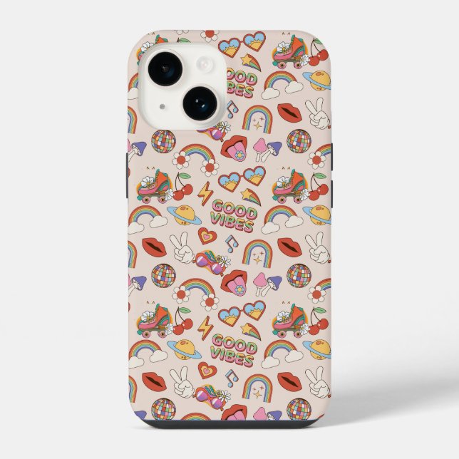 Hippie Icons Pattern Iphone Case (Back)