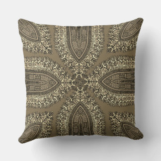 Hippie Indian Style in sepia colors Throw Pillow
