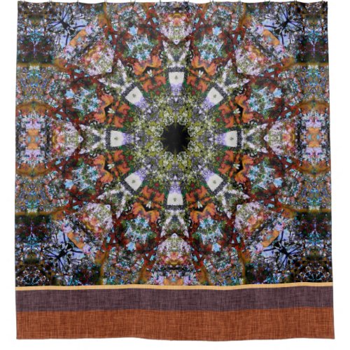 Hippie Kaleidoscope Multi Colored Mandala Stripe Shower Curtain