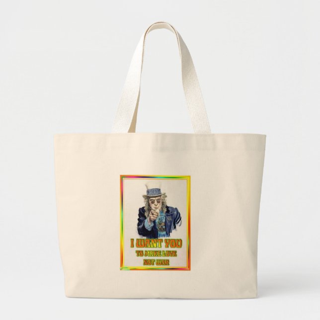 hippie large tote bag (Front)
