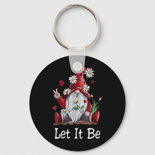 Hippie Let It Be Gnome Keychain