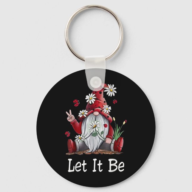 Hippie Let It Be Gnome Keychain (Front)