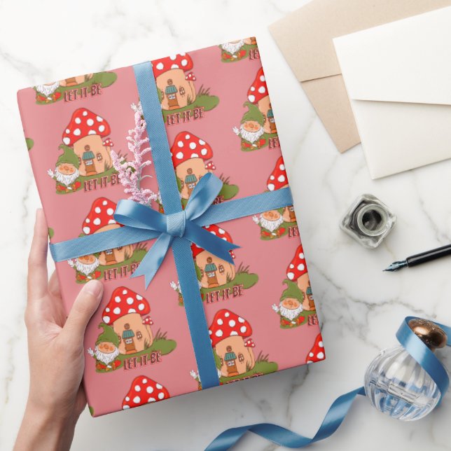 Hippie Let It Be Gnome Wrapping Paper (Gifting)