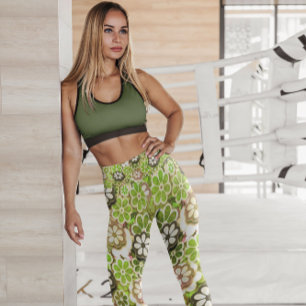 Hippie Lime Floating Floral Patterned Leggings