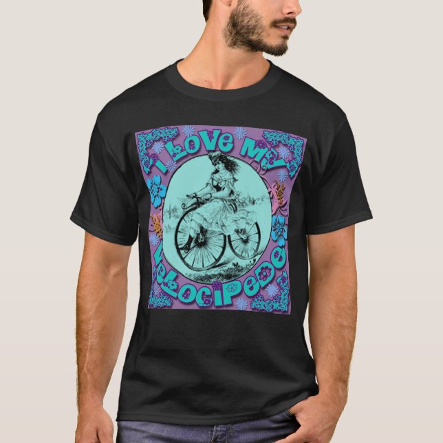 Hippie Look I Love My Velocipede T shirts, Mugs T-Shirt (Front)