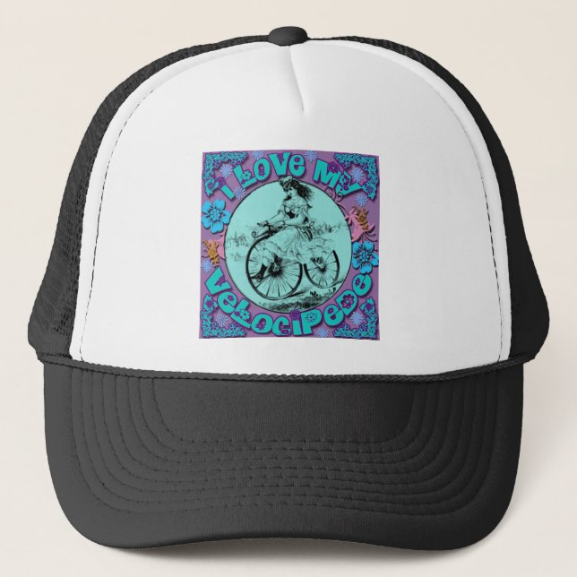 Hippie Look I Love My Velocipede T shirts, Mugs Trucker Hat (Front)
