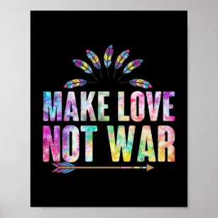 Hippie Love Heart Funny Gift For Hippie Look Lover Poster