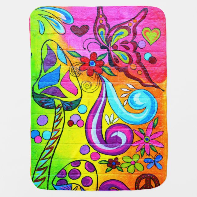 hippie love peace blanket (Front)